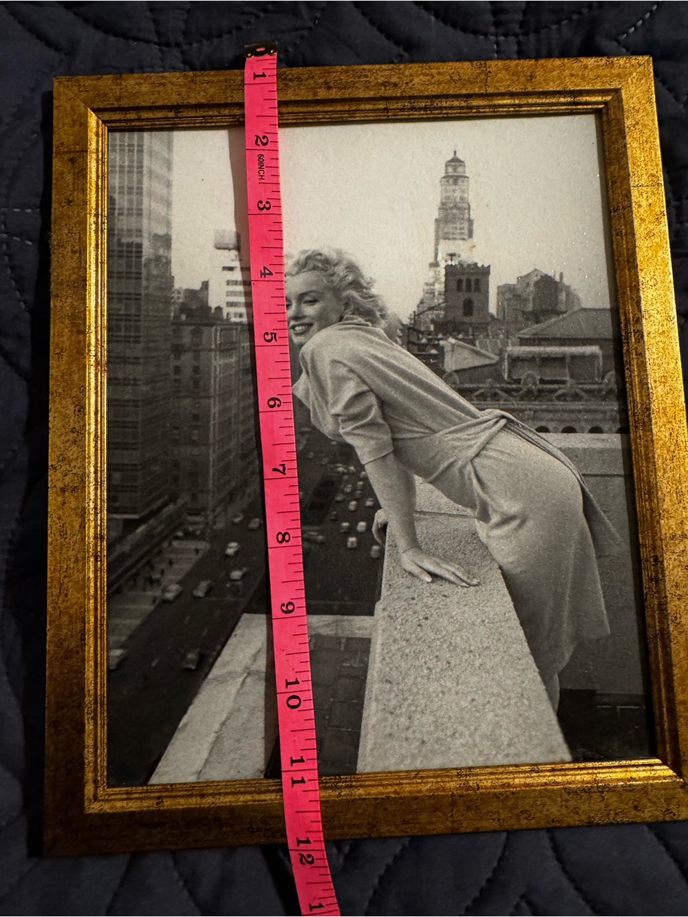 Gold Frame Wall Art with Black & White Photo
